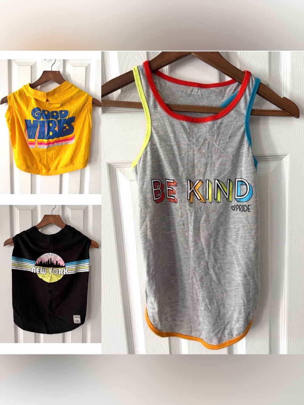 Lot of 3 Dog Shirts XL/OS Old Navy You Are Loved NYC Graphic Tanks